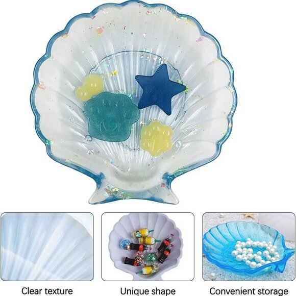 2 PCS Shell Resin Mould, Silicone Mould for Resin Casting Dish, Epoxy Resin Jewe - Picture 6 of 10